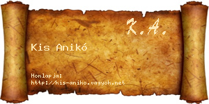 Kis Anikó névjegykártya